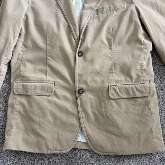 NWT MARC ECKO Khaki Tan Cotton Corduroy Blazer Jacket Large - Picture 5 of 14